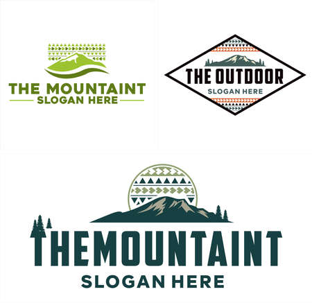 Modern travel park mountain outdoor vacation logo designのイラスト素材