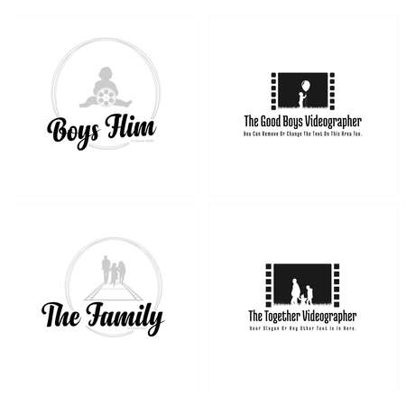 Set of Film kids family videographer logo designのイラスト素材