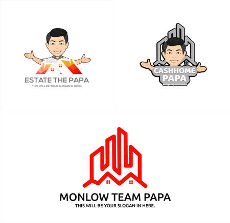 Modern real estate home building line broker logo designのイラスト素材
