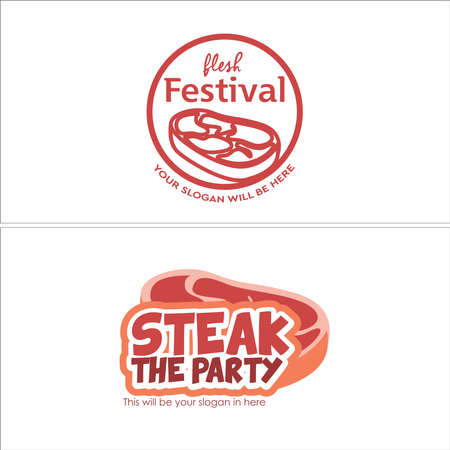 Modern food party meat badge logo designのイラスト素材