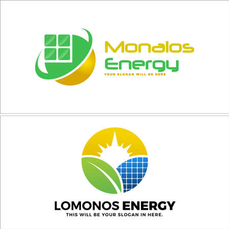 Modern natural energy solar panel sun logo designのイラスト素材