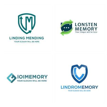 Modern shield guard chat logo designのイラスト素材