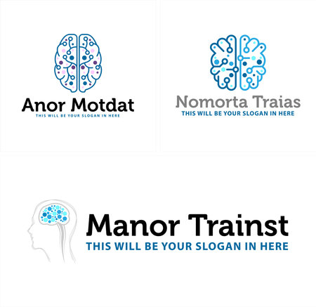 Modern science brain connect tech logo designのイラスト素材
