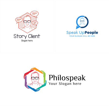 Modern consultant people chat icon logo designのイラスト素材