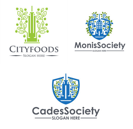 Modern city building town society logo designのイラスト素材