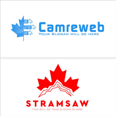 Modern business technology maple mountain tech logo designのイラスト素材