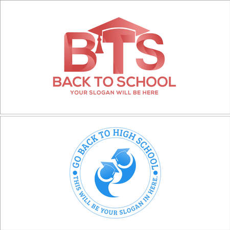 Modern education graduation cap people school logo designのイラスト素材