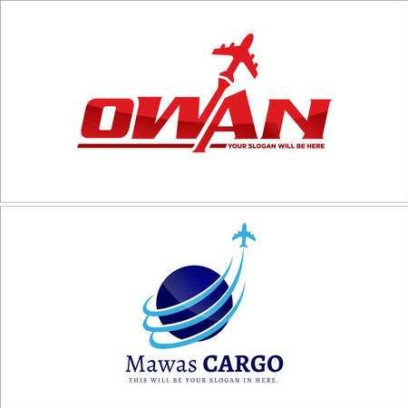 Modern travel transport cargo world plane logo designのイラスト素材