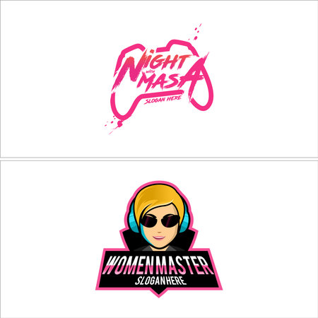 Modern gaming women vector illustration logo designのイラスト素材