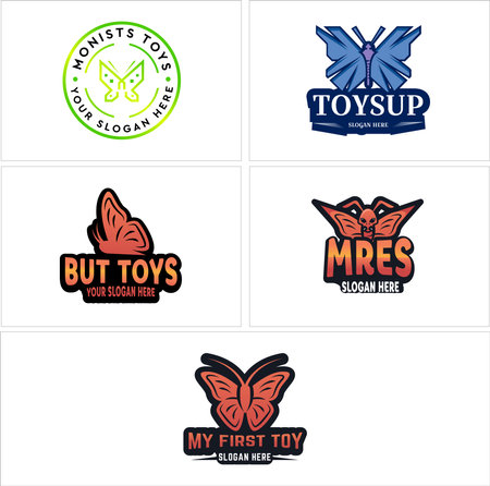 Modern toy store butterfly logo designのイラスト素材