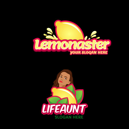 Modern fruit drink lemon women logo designのイラスト素材