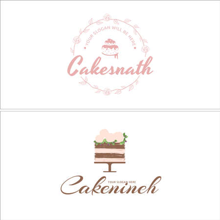 Modern business store restaurant cake sweet logo vector illustration designのイラスト素材