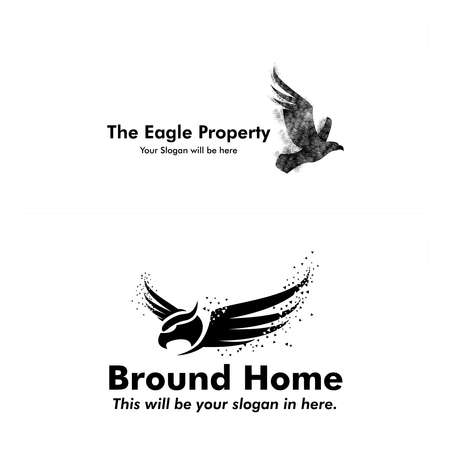 Business home property with symbol eagle logo designのイラスト素材