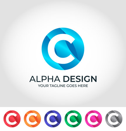 C Alphabet Creative Logo Design Conceptのイラスト素材