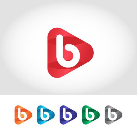 B Alphabet Play Icon Design Conceptのイラスト素材