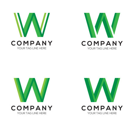 W Alphabet Modern Colorfull Logo Design Conceptのイラスト素材