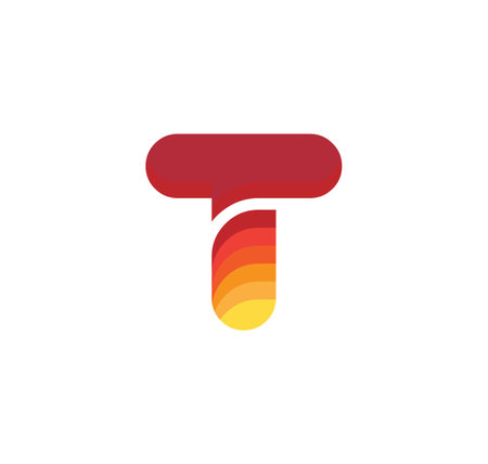 T Alphabet Colorfull Logo Design Conceptのイラスト素材