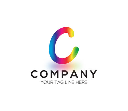 C Alphabet Colorfull Logo Design Conceptのイラスト素材
