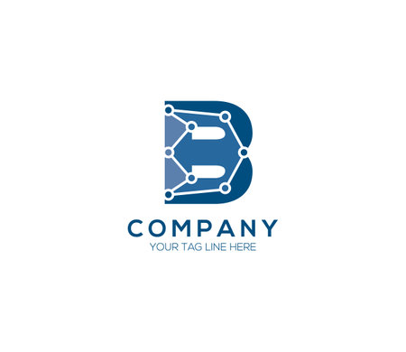 B Alphabet Data Technology Logo Design Conceptのイラスト素材