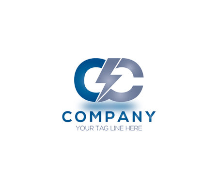CC Alphabet Electric Logo Design Conceptのイラスト素材