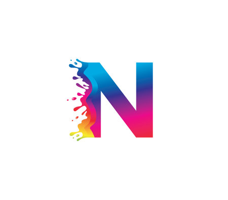 N Alphabet Painting logo Design Conceptのイラスト素材