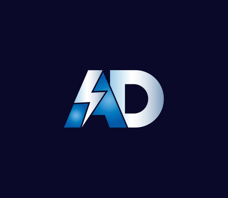 AD Alphabet Electric Logo Design Conceptのイラスト素材