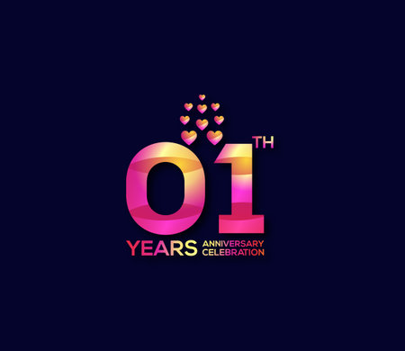 1 Year Anniversary Day background Conceptのイラスト素材