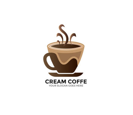 Cream Coffe Modern Logo Design Conceptのイラスト素材