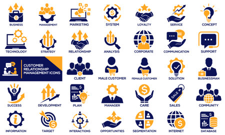 Customer relationship Management icon design, vector.のイラスト素材