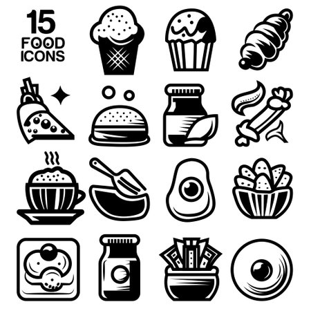 Food icon set vector.のイラスト素材