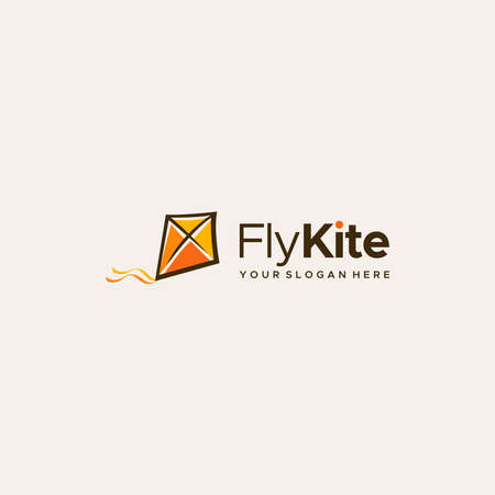 Minimalist modern Fly kite startup technology cloud server logo designのイラスト素材