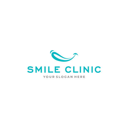 modern minimalist SMILE CLINIC dentist logo designのイラスト素材