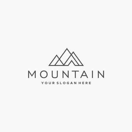 minimalist MOUNTAIN mountains triangle Logo designのイラスト素材