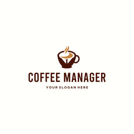 modern executive COFFEE freelancer cup logo designのイラスト素材
