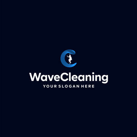 modern lettermark initial C cleaning logo designのイラスト素材