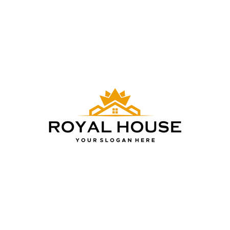 Modern ROYAL HOUSE real estate crown logo designのイラスト素材