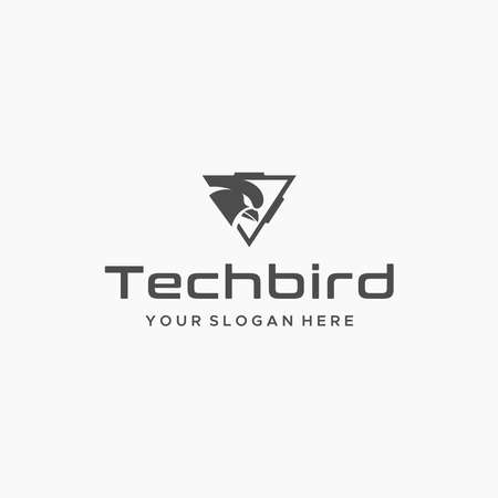 minimalist Tech bird eagle triangle logo designのイラスト素材