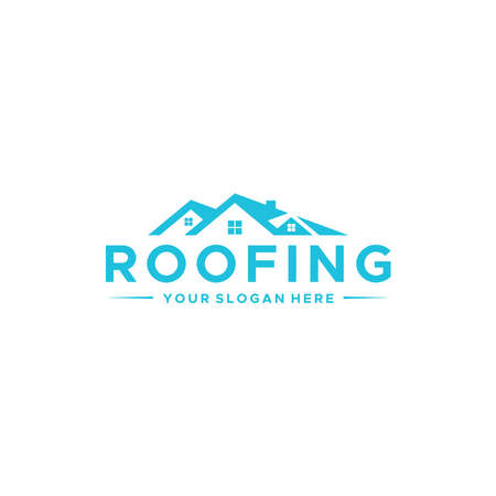 minimalist ROOFING real estate chimney logo designのイラスト素材