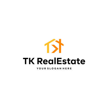 Flat lettermark initial TK Real Estate Logo designのイラスト素材