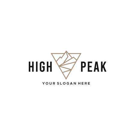 minimalist HIGH PEAK mountain triangle Logo designのイラスト素材