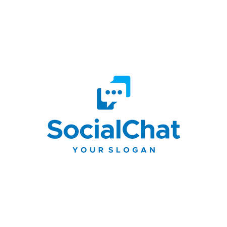 Modern Social Chat messenger talking Logo designのイラスト素材