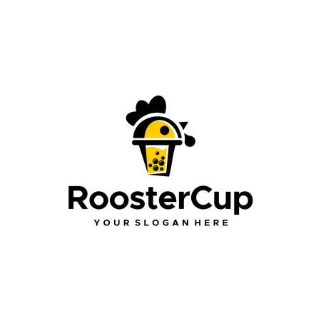 modern RoosterCup coock mug buble logo designのイラスト素材
