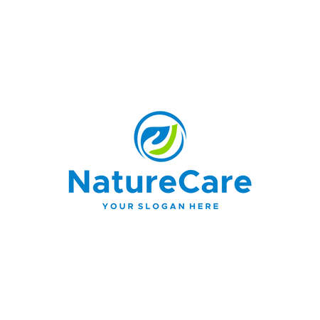 modern NatureCare leaves plants arm logo designのイラスト素材