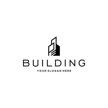 minimalist BUILDING office real estate Logo designのイラスト素材