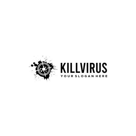 minimalist KILLVIRUS target splash logo designのイラスト素材