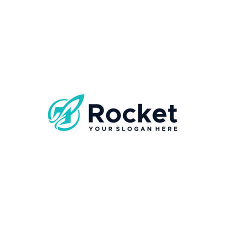 minimalist Rocket oval lane wings logo designのイラスト素材