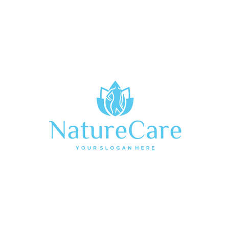 minimalist NatureCare female people flower designのイラスト素材