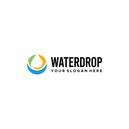 modern colorful WATER DROP droplets Logo designのイラスト素材