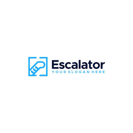 minimalist simple Escalator line art logo designのイラスト素材