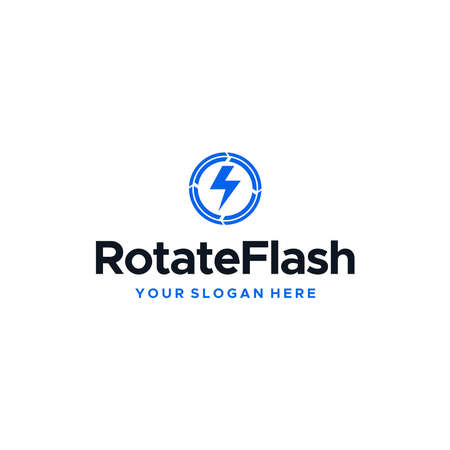 flat RotateFlash electricity circle logo designのイラスト素材
